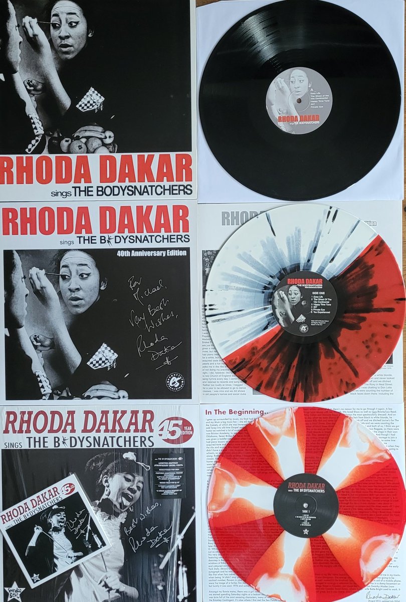 harryj185's tweet photo. The gift that keeps on giving. 45 year anniversary strawberry swirl signed LP, signed cd, and obviously (though you cannot see it here), download as well. @RhodaDakar https://t.co/Rl0dYTofio