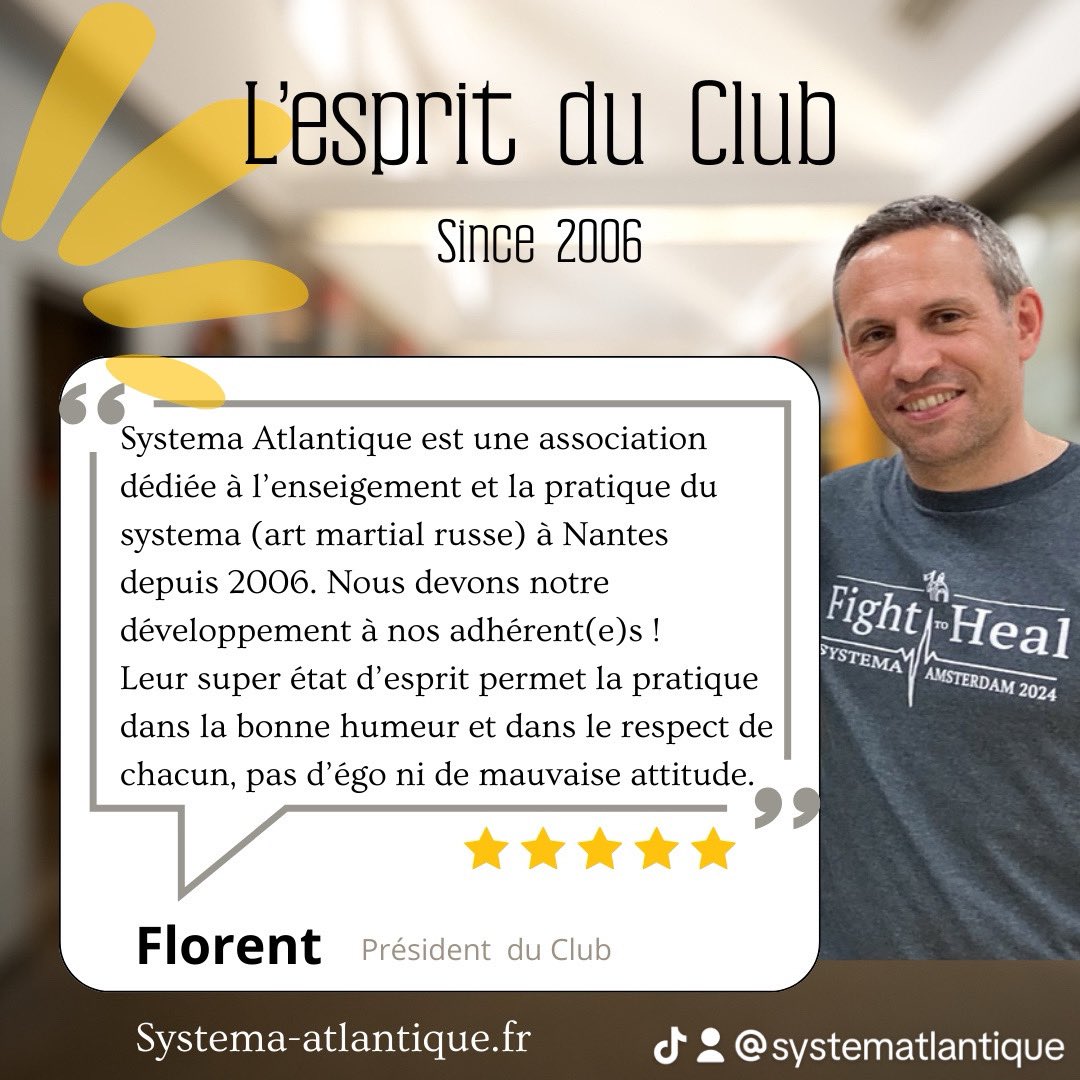SystemAtlantic's tweet image. 🙌 si vous venez tester le Systema à Nantes, vous le ferez dans un top environnement ✨😘
..où chacun trouve facilement et rapidement sa place 🤝 quel que soit le niveau de pratique et les attentes
😎vous vous en rendrez compte par vous même

🌐systema-atlantique.fr