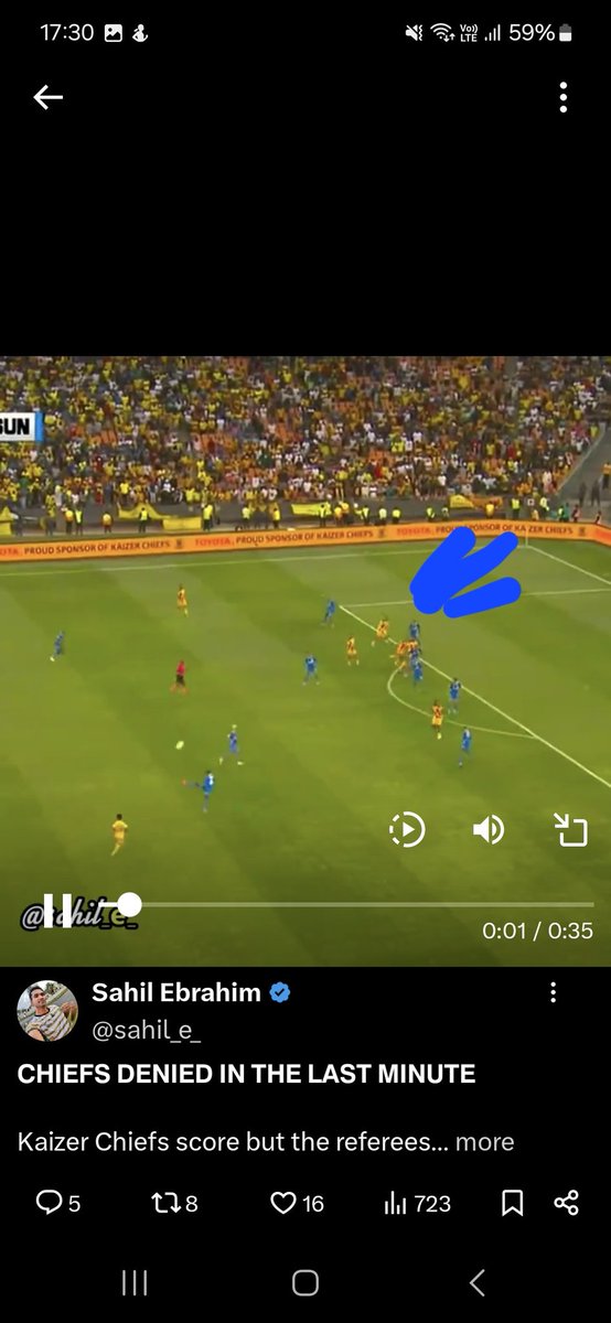 What we all know and saw is Kaizer Chiefs won 2-1 🤷‍♂️ that useless referree bribing team called Sundowns uses offside to win games, Nabi is cooking there, and #Amakhosi are happy with the perfomance, FNB Stadium was electrified khosi for life✌️✌️✌️✌️