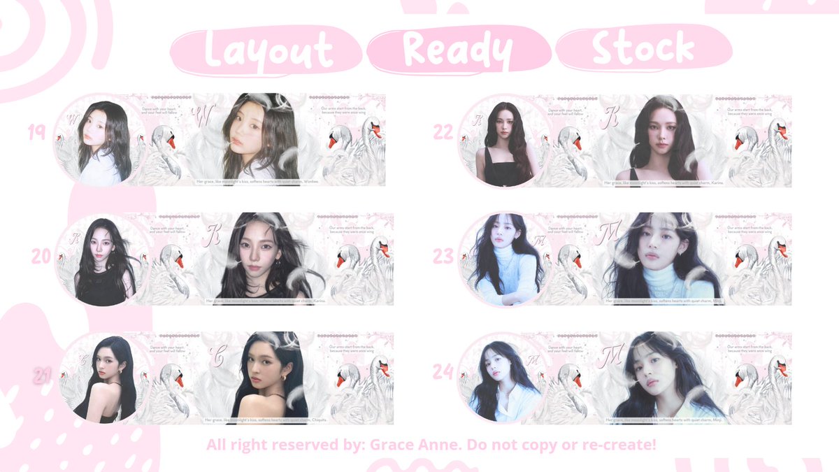 Help repost, please? Thank you! ♡

Hi! Aku bawa 24 layout ready stock GG Thema Swanlady. Detail layout bisa scroll up post ini &amp; untuk list chara bisa check ALT yaa. Payment via QRIS/DANA. Avail re-text juga!  Kalo mau take bisa sung DM aja yap. <3

#zonauang #zonaba #zonajajan