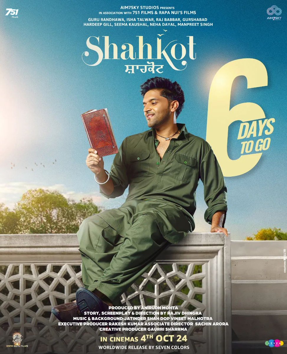 Sanjeev_557s's tweet photo. Shahkot 6 Days To Go π₯
Releasing on 4th October 2024 π¬
@GuruOfficial
#GuruRandhawa #JatinderShah #RajBabbar #Gurshabad #AnirudhMohta #RajivDhingra #Shahkot #PunjabiCinema #BlockbusterInTheMaking https://t.co/cx3HyZ12av