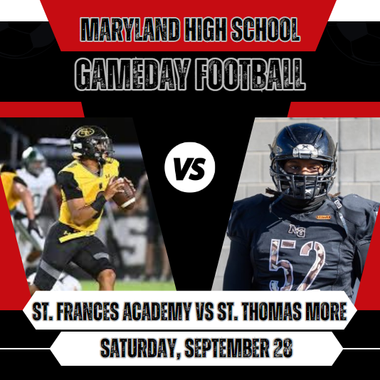 Maryland High School Sports Football (@mdhsfootbal) on Twitter photo 🔥Game of the Week on Saturday,28 (4p)
St. Frances Academy vs St. Thomas More
📺Live On: bit.ly/4d48WUs
<a href="/SFAfootball_MD/">St Frances Academy Football MD</a> @SFAPantherFB_ <a href="/LadyPantherBbal/">St. Frances Acad MD</a> <a href="/STMCT_Football/">St. Thomas More Football</a> <a href="/STMChancellors/">St. Thomas More School</a> <a href="/TristanSabb/">Tristan Sabb</a> <a href="/Jem_Antoine/">Jem'ion Antoine</a> <a href="/Coach_Ander5on/">Coach Anderson</a> <a href="/njita_sinkala/">Njita Sinkala 3⭐️</a> 🔥Game of the Week on Saturday,28 (4p)
St. Frances Academy vs St. Thomas More
📺Live On: bit.ly/4d48WUs
<a href="/SFAfootball_MD/">St Frances Academy Football MD</a> @SFAPantherFB_ <a href="/LadyPantherBbal/">St. Frances Acad MD</a> <a href="/STMCT_Football/">St. Thomas More Football</a> <a href="/STMChancellors/">St. Thomas More School</a> <a href="/TristanSabb/">Tristan Sabb</a> <a href="/Jem_Antoine/">Jem'ion Antoine</a> <a href="/Coach_Ander5on/">Coach Anderson</a> <a href="/njita_sinkala/">Njita Sinkala 3⭐️</a>