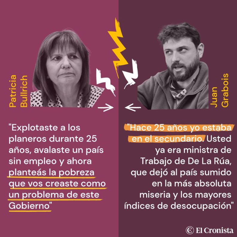 💥 NUEVO CRUCE ENTRE BULLRICH y GRABOIS.

¿A QUIEN BANCAS en ESTA?👇🏼

1-BULLRICH
2-GRABOIS
3-NINGUNO