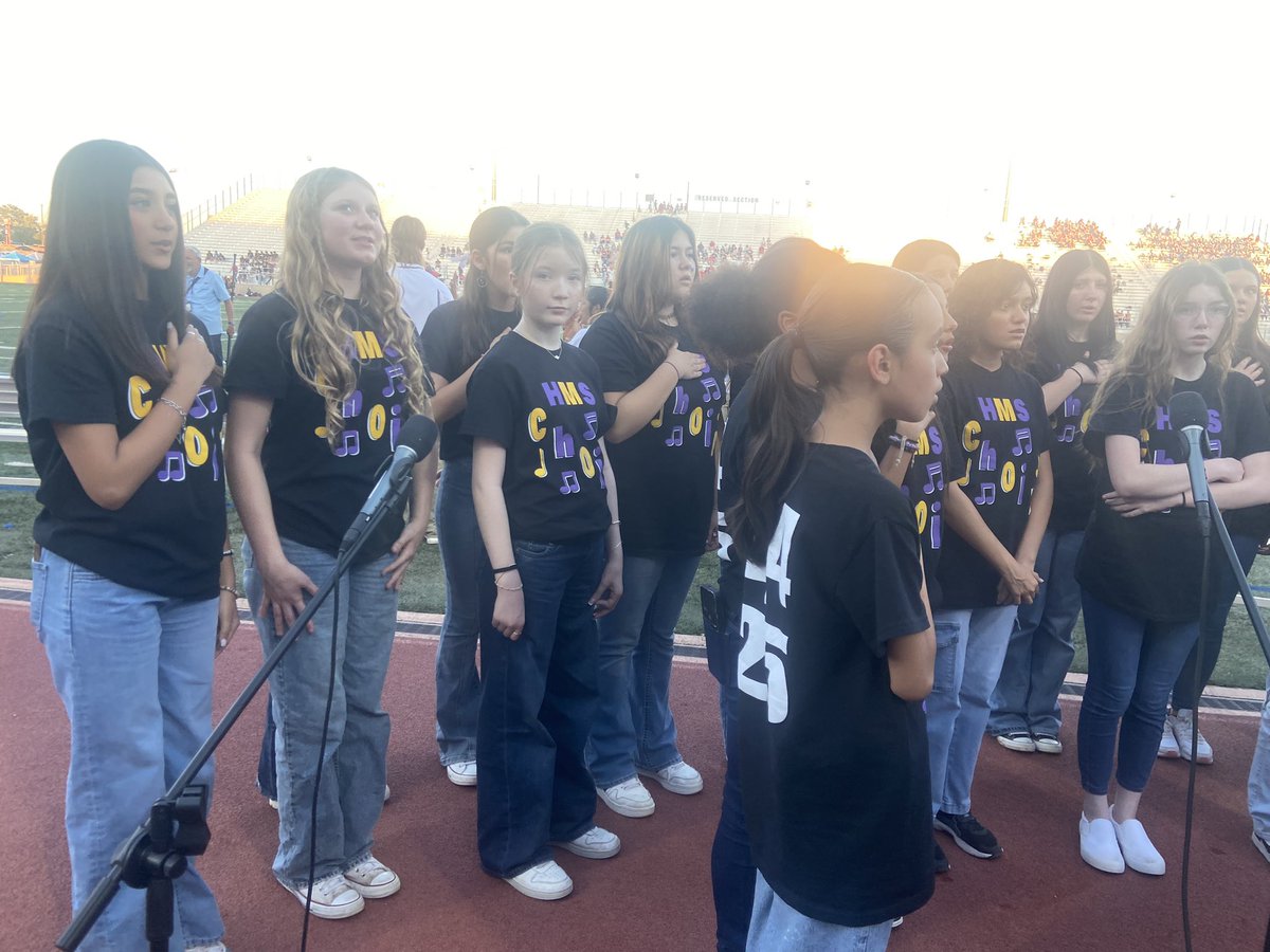 The Harris choir did a phenomenal job performing at the Madison game last night 💜#SOAR #rootedharris