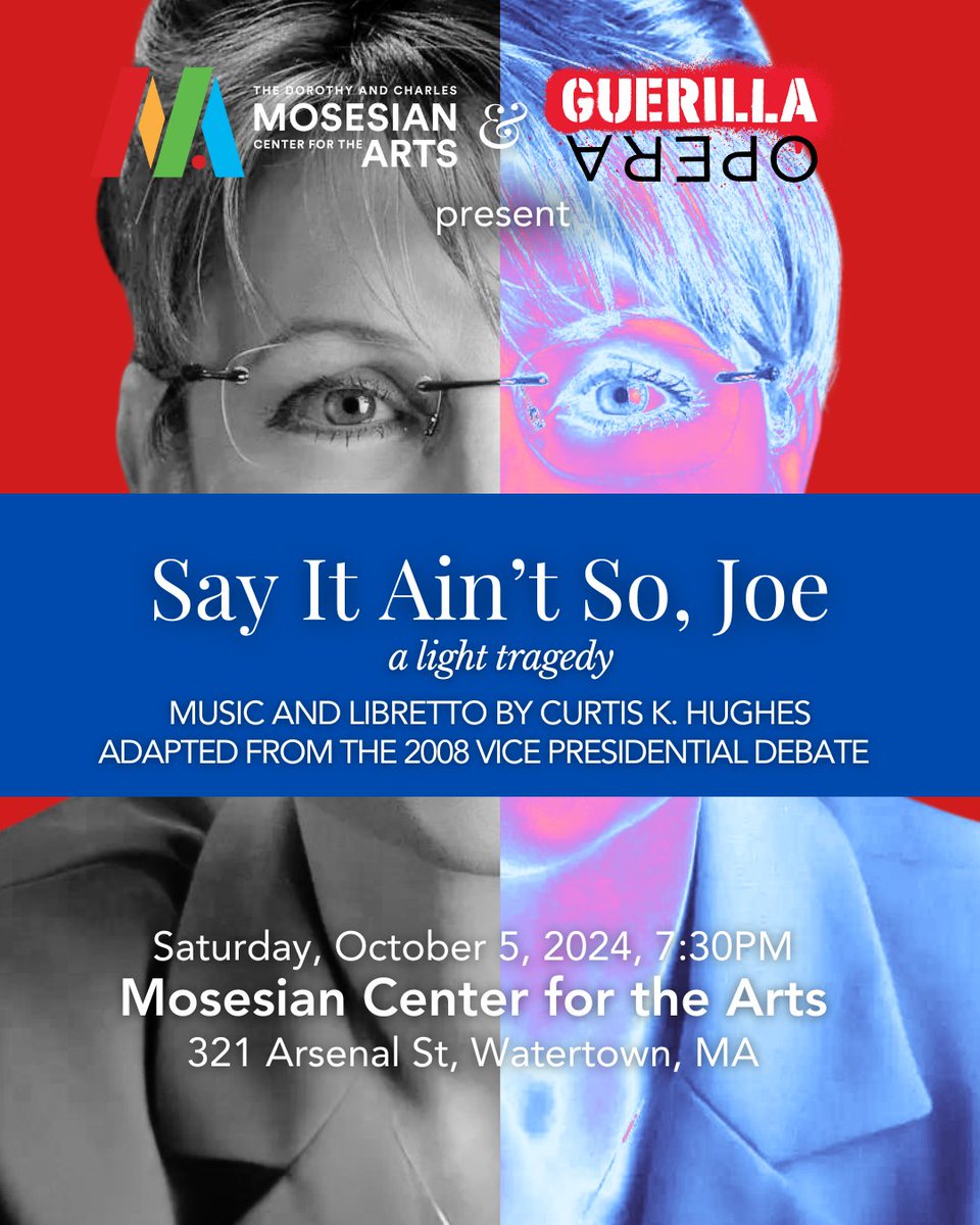 Since Twitter's devolution into X I've been mainly just a frequent lurker here, but still wanted to let people know that after 15 years, my little opera about the 2009 VP debate between Palin &amp; Biden is BACK for one night only, 10/5. guerillaopera.org