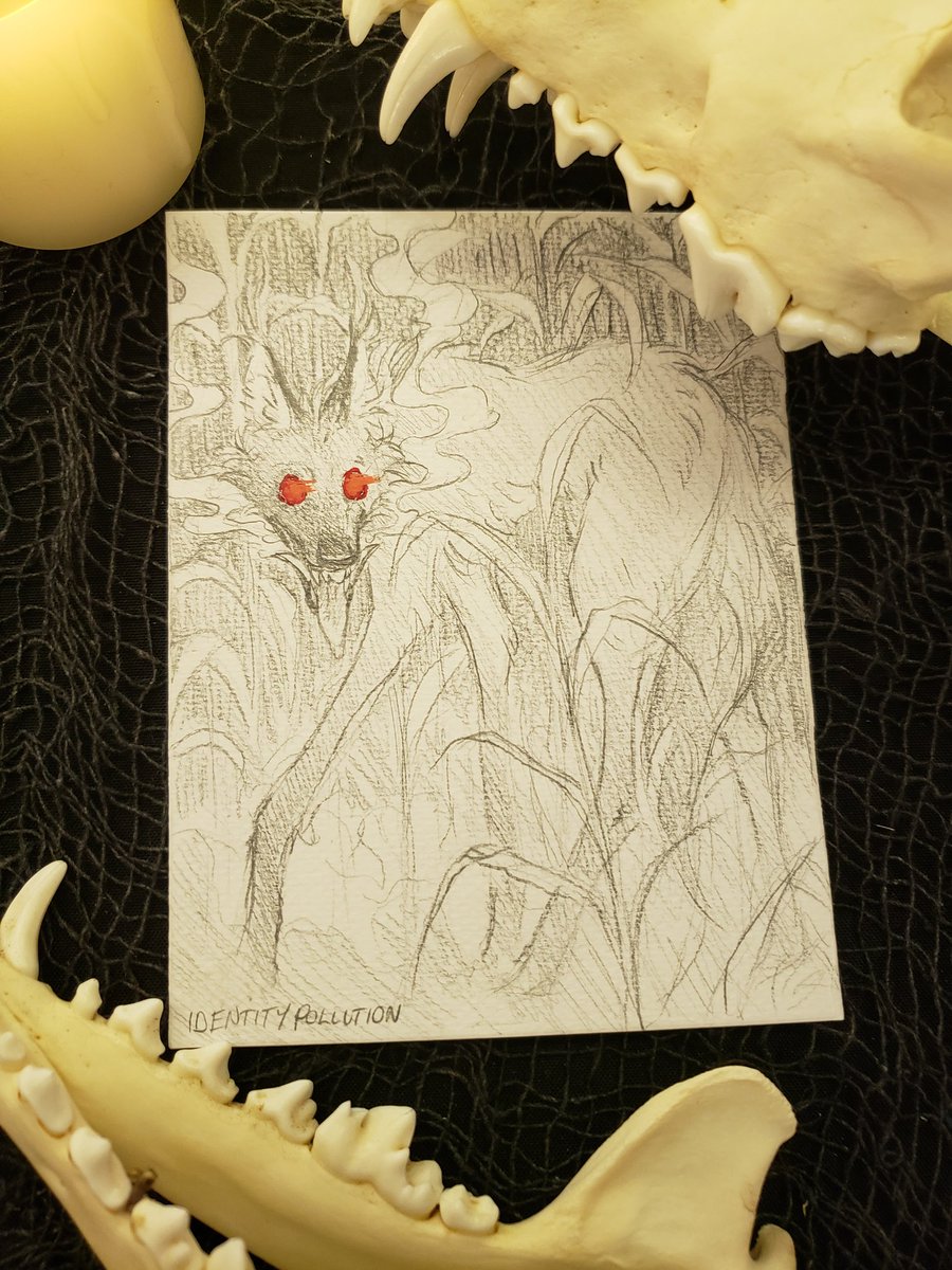 IDPollution's tweet photo. Set up at a cryptid expo in PA this weekend!
Sketched an infamous local cryptid, the Cob-Dog, we discovered on our way home from the bar a while back and was definitely not just deer in the corn fields 🦌🌽 https://t.co/G8xt875QwZ