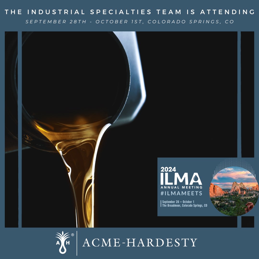 Starting today! Join us at #ILMA to connect with industry leaders and explore LGMW trends. Visit us on the floor and grab our new Grease Brochure!

👋 #acmehardestyindustrialspecialties
🎉 <a href="/ILMATweets/">ILMA</a>
#ilmameets #ilmaannualmeeting #lubes #greases #lubricationinnovation #ahtravels