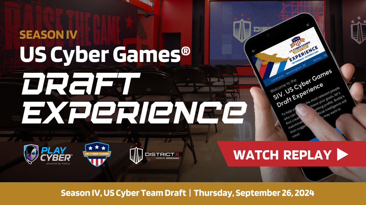 USCyberGames's tweet photo. Did you miss the Season IV, US Cyber Team Draft? ๐ข Want to know who was selected to the team? WATCH the Replay of the Livestream here: https://t.co/ve2bD7W172
#USCyberGames #USCyberTeam #cybersports https://t.co/bwFf6CYeZo