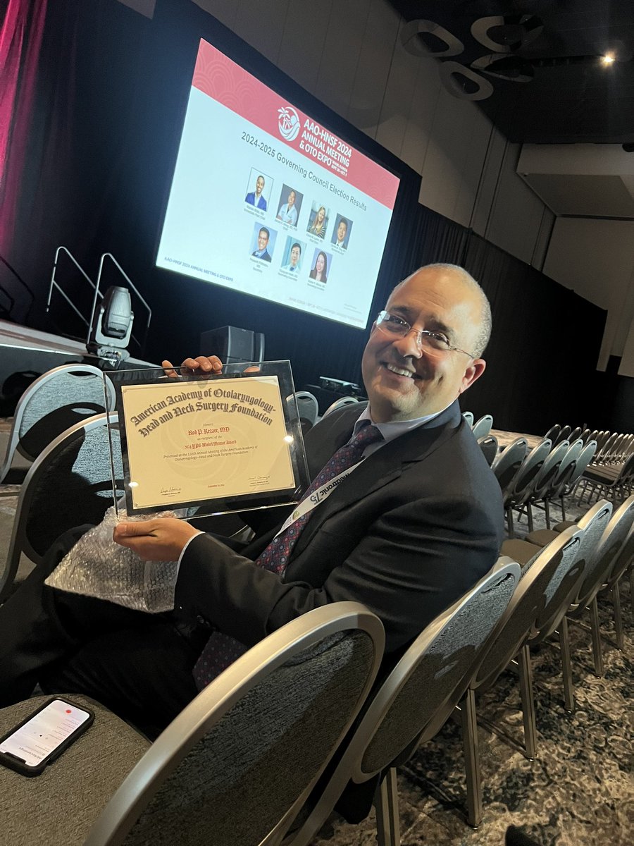 UHcleENT's tweet photo. 🎉 Congrats to Dr. Rezaee who received the YPS Model Mentor Award @AAOHNS! 

Dr. Rezaee’s leadership and dedication to patient care, education, and research have profoundly impacted our department and the broader medical community. 

#OTOMTG24 https://t.co/Bj9pM3phYz