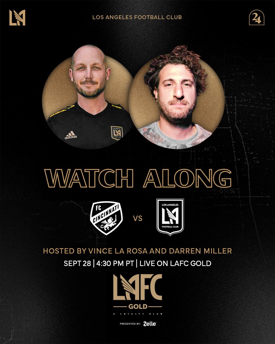 Join <a href="/darrendmiller/">Darren Miller</a> and <a href="/VinceTheRose/">Vince La Rosa</a>, hosts of <a href="/HaFoSaFo/">Happy Foot Sad Foot: An LAFC Podcast</a> for the official Watch Along of #CINvLAFC

🖥️ LAFC Gold
⏰ 4:30 PM PT
🔗 gold.lafc.com
