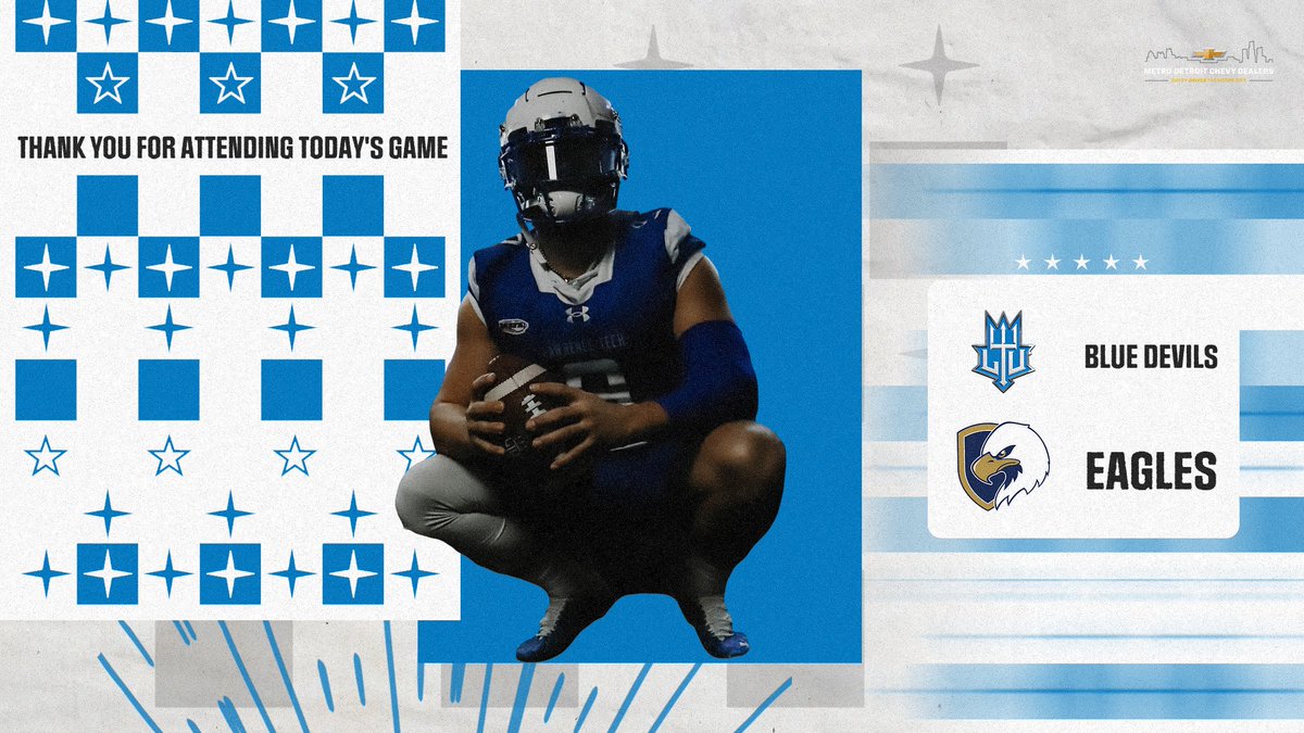 Thank you for attending today's Football Contest. The Blue Devils are back in action at home on 10.19.2024 against the Siena Heights Saints!