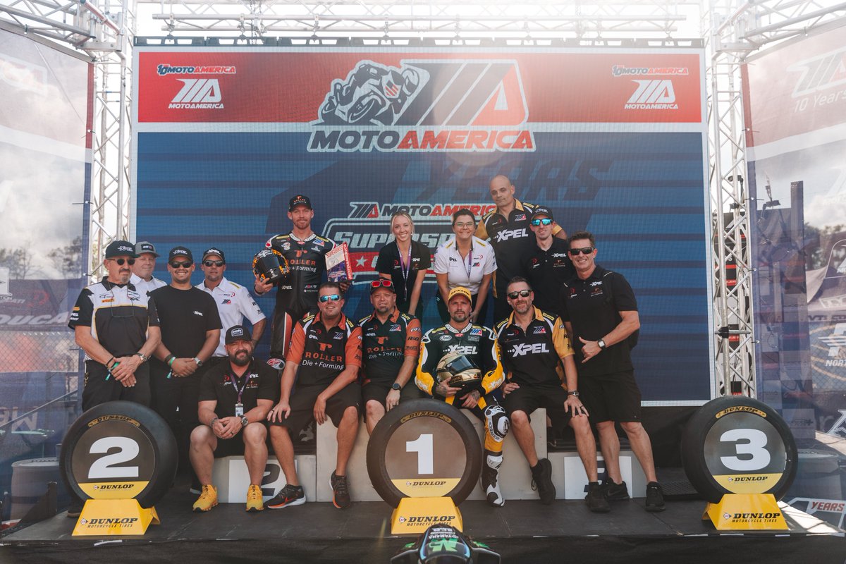 RahalDucatiMoto's tweet photo. DOUBLE PODIUM FINISH for Corey Alexander and PJ Jacobsen in Race 1 here at New Jersey Motorsports Park !! 🏆🏆

#NewSportSamePassion https://t.co/4AFvQLITUK