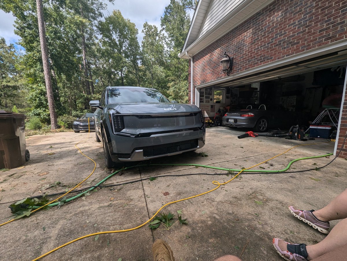 The Kia was able to power the fridge, the coffee maker, charging hub, and air fryer. Didn't even think about this when buying but it was very helpful.
