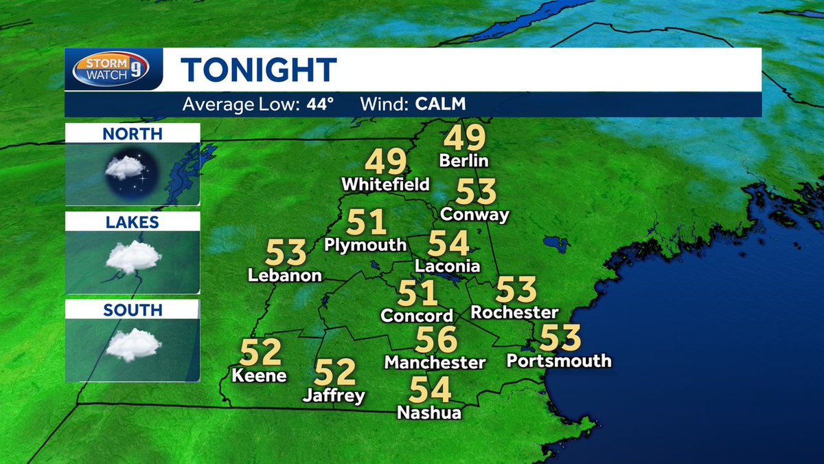 Good evening, you'll find tonight's forecast for NH below! Check out our weather blog: wmur.com/weather
