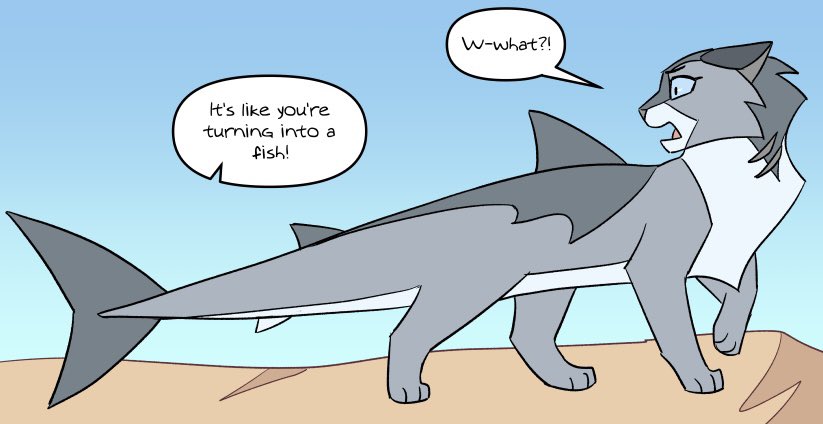 catislandcomic's tweet photo. cat island page 78 is out now on webtoon and comicfury!! 🦈 read the whole page there and get the next 5 pages early on patreon! https://t.co/HMExTXiHt7