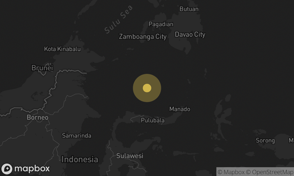 Global_EQ's tweet photo. A 4.5 magnitude #earthquake occured at 288 km NNW of Gorontalo, Indonesia. See the full report at: https://t.co/R6PdvgKCyw https://t.co/a3mMZlYqm5