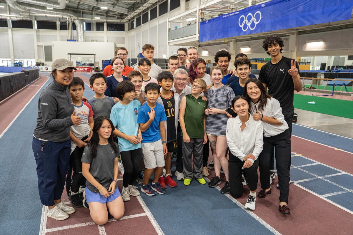 iocmedia's tweet photo. Busy morning today at the @UtahOlympicOval when IOC President Bach visited. Many excited athletes who are hoping to make it to the Olympic and Paralympic Winter Games @SLCUT203 were training. Incredible venue and great legacy of Salt Lake City 2002. https://t.co/pVnR7q2hN3