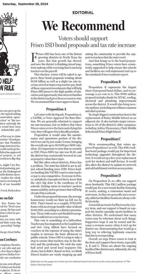 Ashley Rainwater (@ashleyrainwate1) on Twitter photo Election season is coming up....please support your local school districts. A huge thank you to the Dallas Morning News editorial board for showing their support of <a href="/friscoisd/">Frisco ISD</a> Election season is coming up....please support your local school districts. A huge thank you to the Dallas Morning News editorial board for showing their support of <a href="/friscoisd/">Frisco ISD</a>