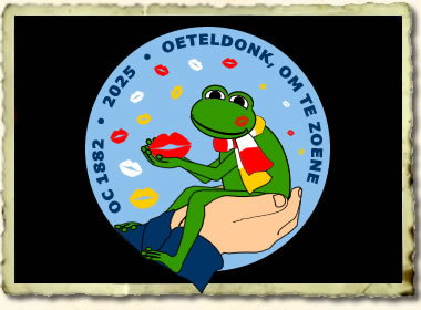 Mijn ontwerp voor editie 2025 van de embleemwedstrijd van de Oeteldonksche Club en... ook van deze laat ik een embleem maken! (Voorbeeld volgt.)
Interesse? Reserveer nu en ontvang 'm nog vóór 11/11!
Kosten: € 6,- p/st (+ evt. verzendk.)
Motto voor 2025: "Oeteldonk, om te zoene!"