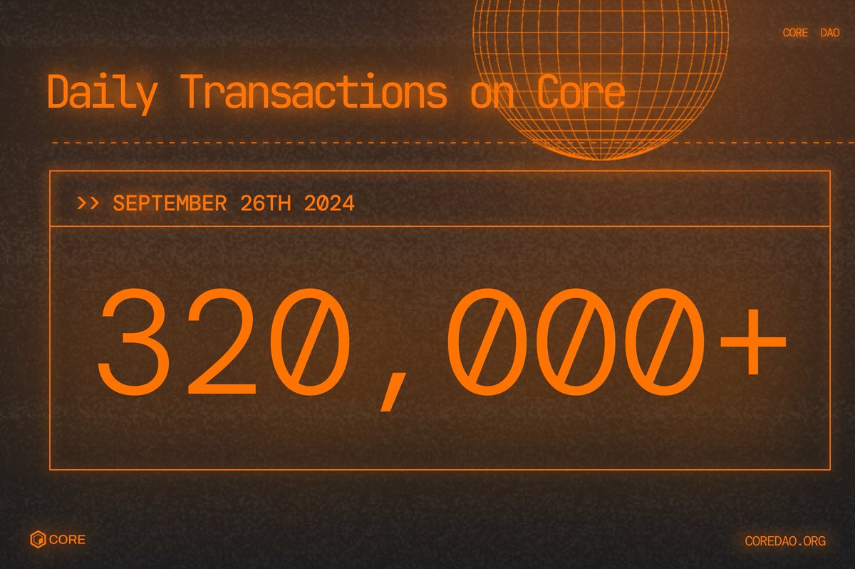 Moini_Core's tweet photo. Over 1 million daily transactions next!

#Core is destined for that and more🔥🔥 https://t.co/fycNeUiTPH