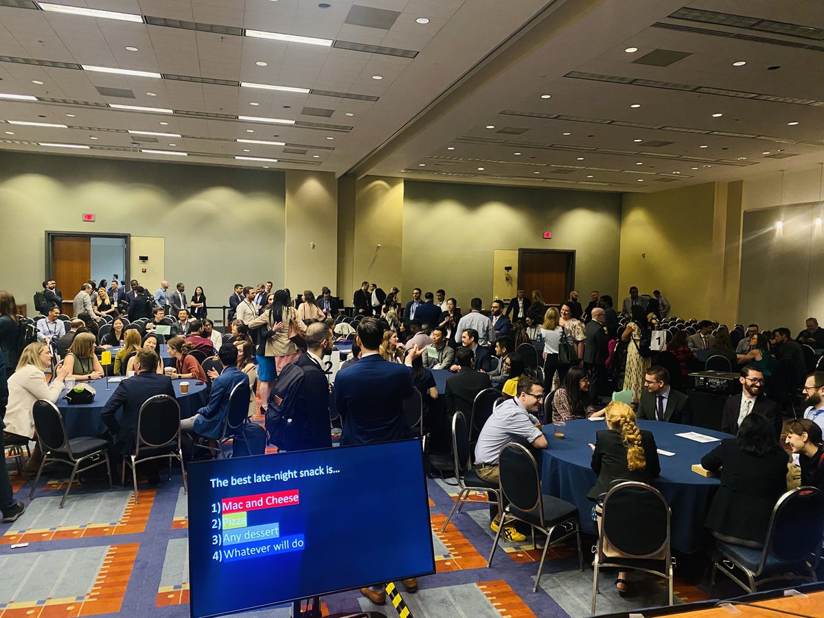 P_Shams_'s tweet photo. Another fun highlight of #ARRODay 

Mentorship Meet &amp; Greet! Check out this icebreaker: 'What’s your go-to late-night snack?' 🍕🍪 If you're looking to find a mentor who shares your taste, head over to Room 145 now! 😄🫣

#radonc
#ASTRO24 
@ARRO_org 
@ASTRO_org https://t.co/F3OxnmHhgY
