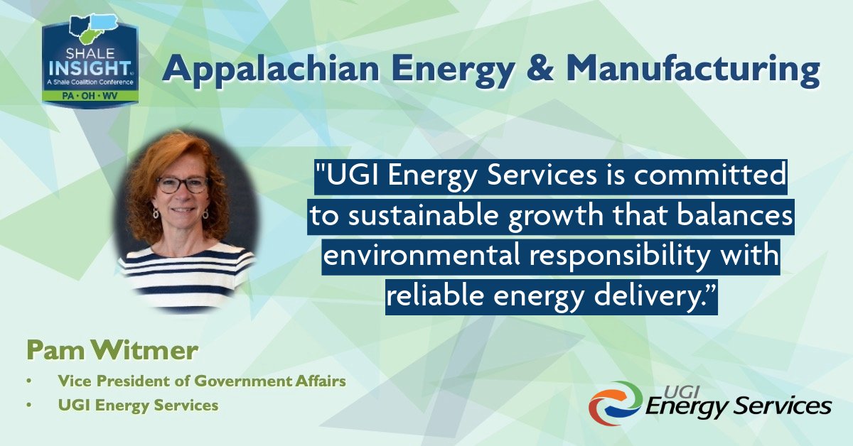 UGIEnergy's tweet photo. Many thanks to our colleague Pam Witmer for representing our team at this week’s #CEMA panel during @MarcellusGas #ShaleInsight conference! Thanks to clean #NaturalGas, efficiency upgrades, and more, Appalachian manufacturers are reducing commercial/industrial emissions. https://t.co/4xtNtL4RLH