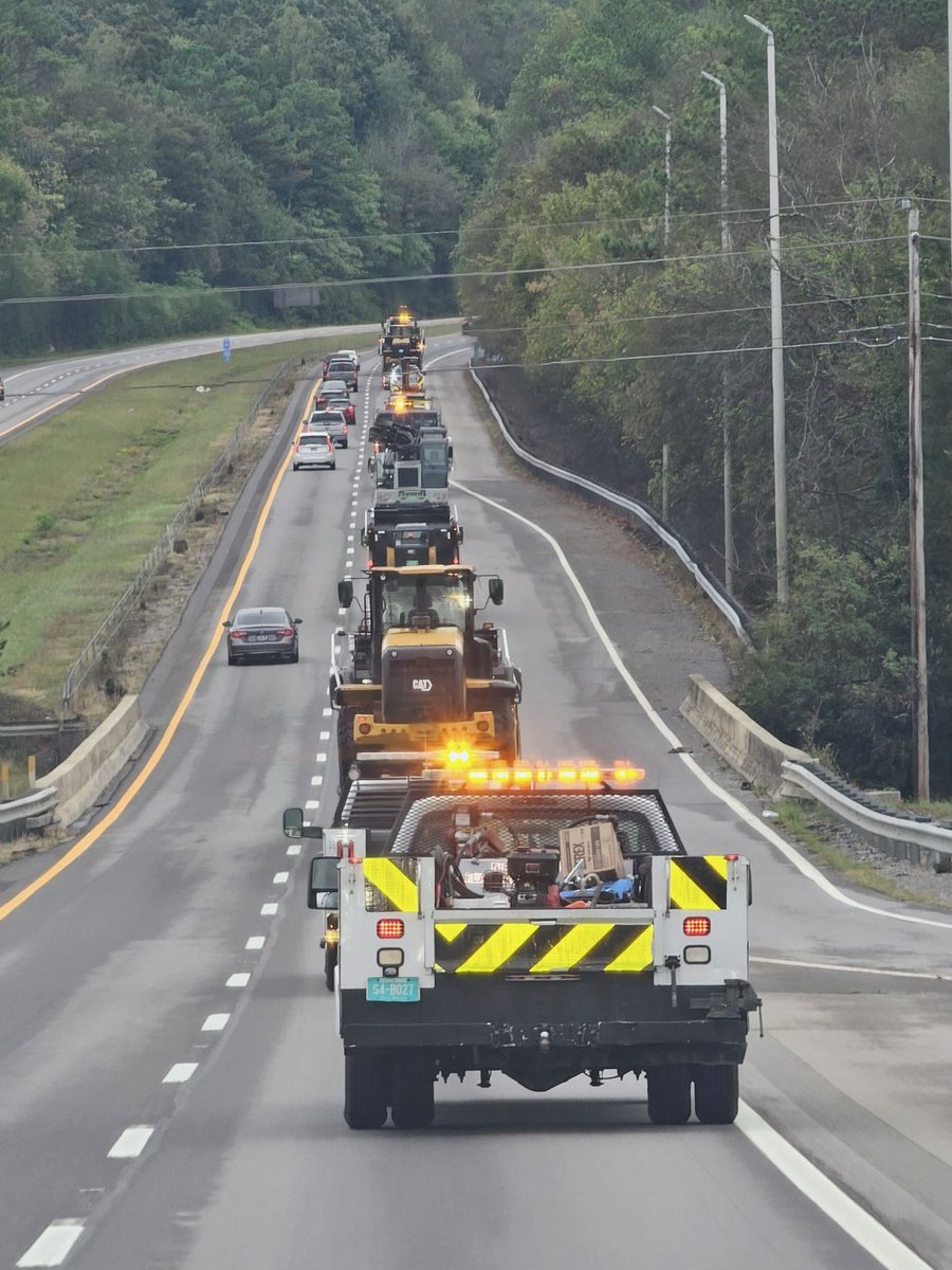 Early this morning,  TDOT crews from around the state headed toward East Tennessee to join their colleagues to help with clean up and inspecting road/bridge conditions. Expect weeks and months of detours.  #easttn #helene #cleanup #roadconditions