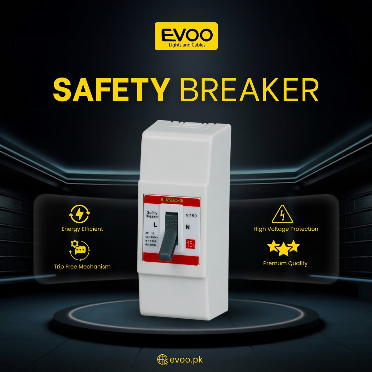 evoopak's tweet image. Keep your Electric System safe with EVOO&apos;s Safety Breaker – Reliable, Energy Efficient, and Built for High Voltage Protection. ⚡
.
#SafetyFirst #EnergyEfficient #HighVoltageProtection #PremiumQuality #EVOO #ElectricalSafety
