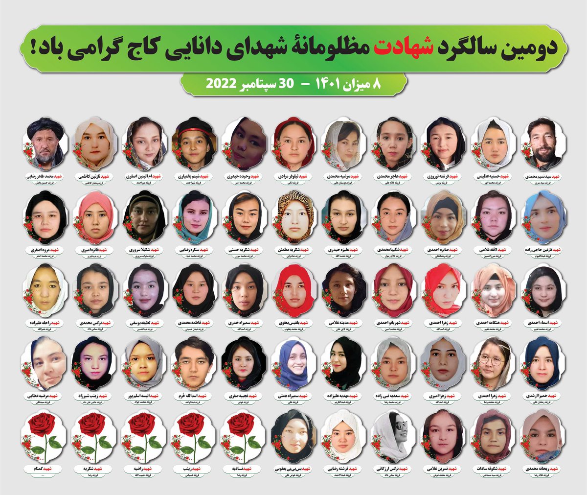 MukhtarModabb's tweet image. برای ما خون جوانان ما از هر کس و گروه دیگری در جهان با ارزش تر است.
دومین سالیاد شهدایی دانایی #کاج گرامی باد!
روح شان شاد و یادشان گرامی باد.
وظیفه‌یی هر انسان آزاد و آگاه است که این روز ها را گرامی بدارد  تا روزیکه که دیگر همچون حوادث هدفمندانه تکرار نشود.
#StopHazaraGenocide