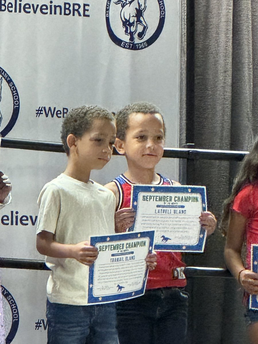 We had 2 champions for the month of September! Congratulations to 2 of my amazing students, and one of our sweet twin duos! 🏆💙 #WeBelieveinBRE