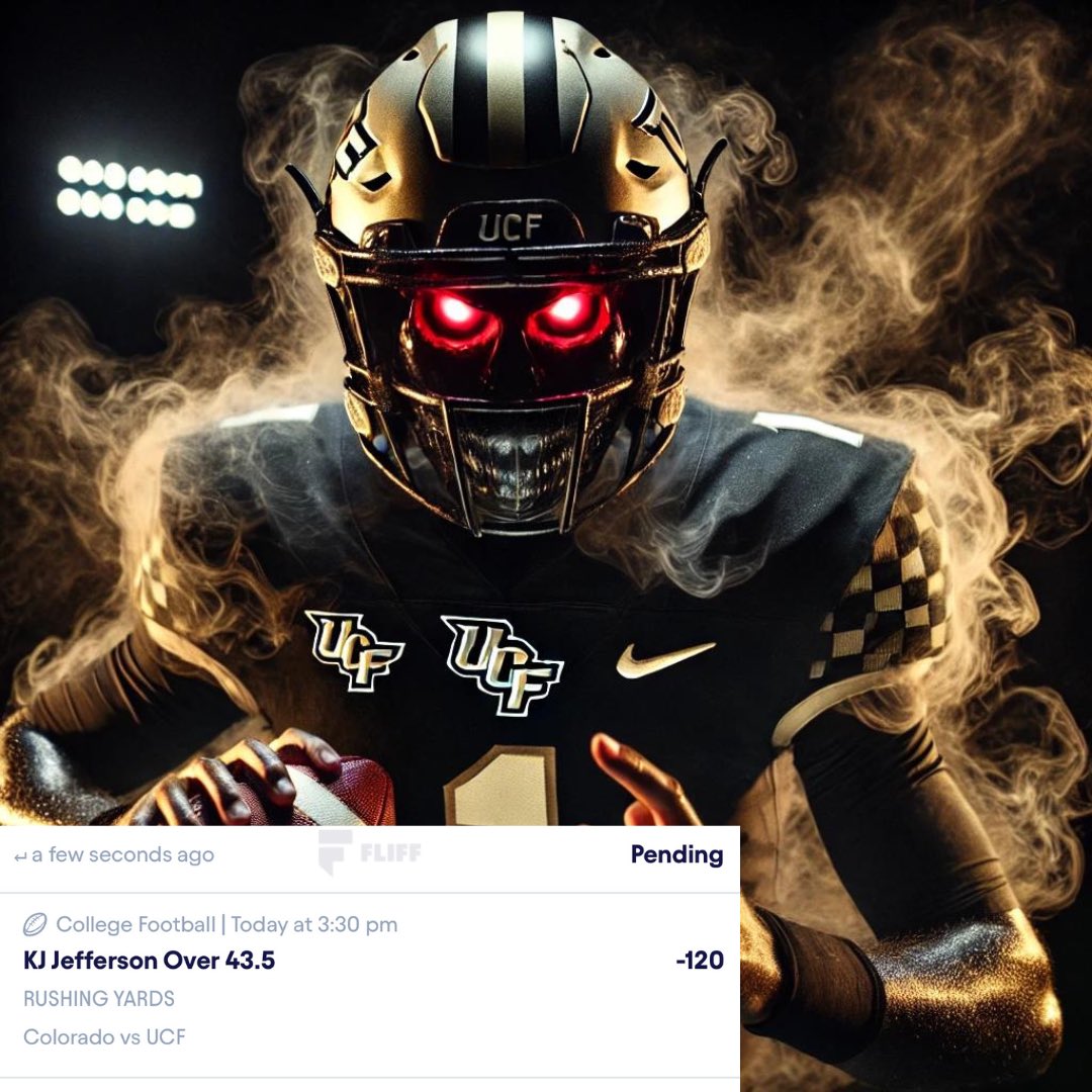 KJ Jefferson Over 43.5 Rushing Yards 

Jefferson has hit this line in 2/3, averaging 45 rushing yards. UCF, running on 73% of plays, faces a Colorado defense that has struggled with mobile QBs, allowing over 80 rush yards to opposing QBs twice.