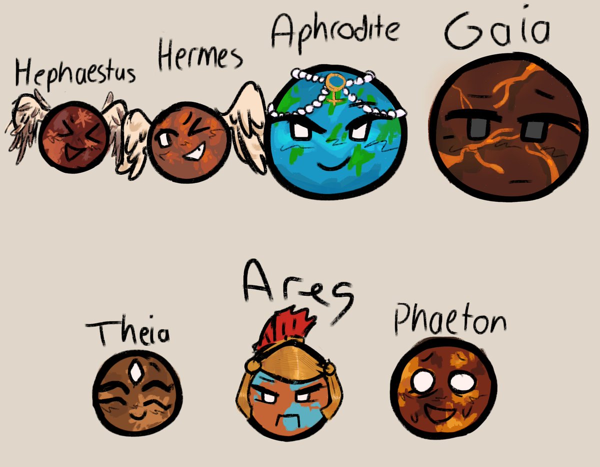 iwashereghost's tweet photo. lowkey forgot I drew this a couple weeks ago ANYWAYSS inner proto planets !!! 

#solarballs #solarballsart https://t.co/riF0AbUQAo