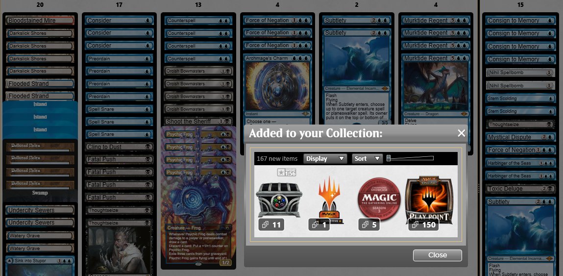 MattFreedMania's tweet photo. 🏆#1 Played @Boggememes  Frogtide and ran the 🐸  gauntlet.  Beat Dimir Frogtide, Sultai Hierarch Frog, Dimir Frogtide, Blue Domain Frog, and Boros Energy. https://t.co/JNhIbBEvyM