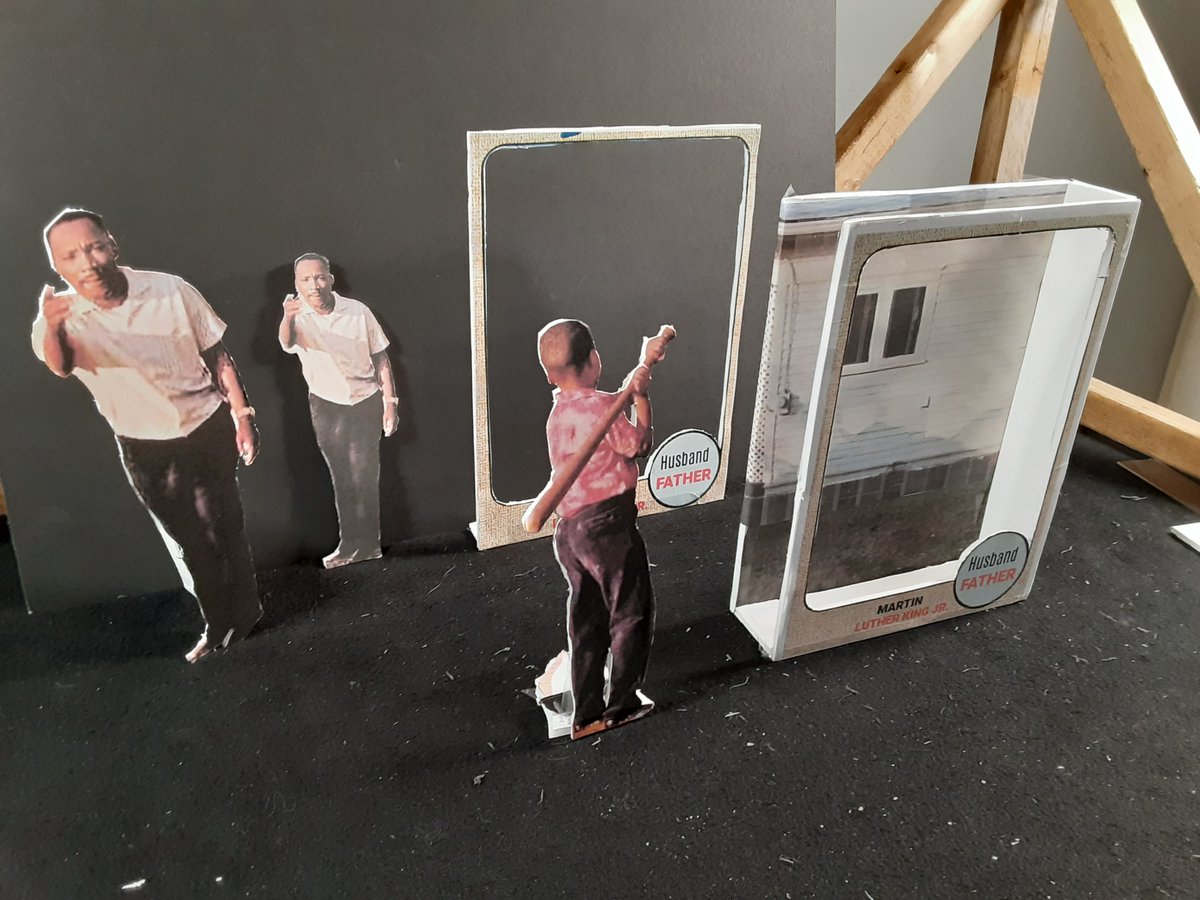 ImRobbScott's tweet image. How did I create this "MLK and kids" baseball card drawing? Have a look! I cut out images I printed on paper. Glued them to foam core. Then played with different positioning and sizes. MLK's daughter was added in photoshop. Simple and fun!
#howtocreate #creativity #fun