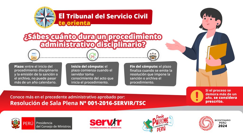 SERVIR_PERU's tweet photo. 📌 #SabíasQue si el procedimiento administrativo disciplinario demora más de un año, se considera prescrito.🤓
🔎 Conoce más en el precedente administrativo: https://t.co/JZk8sNW2vJ
#TSC #TribunalDelServicioCivil #TSCteOrienta #PAD #DisciplinarioSERVIR https://t.co/q0h3QHqLwR