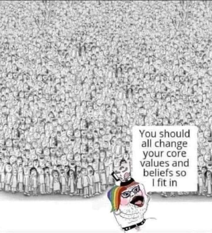 Alphaunit's tweet image. #Comply or they'll cry. U must abandon all individual thoughts and beliefs or U are a racist, sexist, any buzzword of the day. Even if U ignore them, U'll still be labeled whatever they see fit because U're not flying one of the many flags they made up.
#TheHateIsStrongFromThem