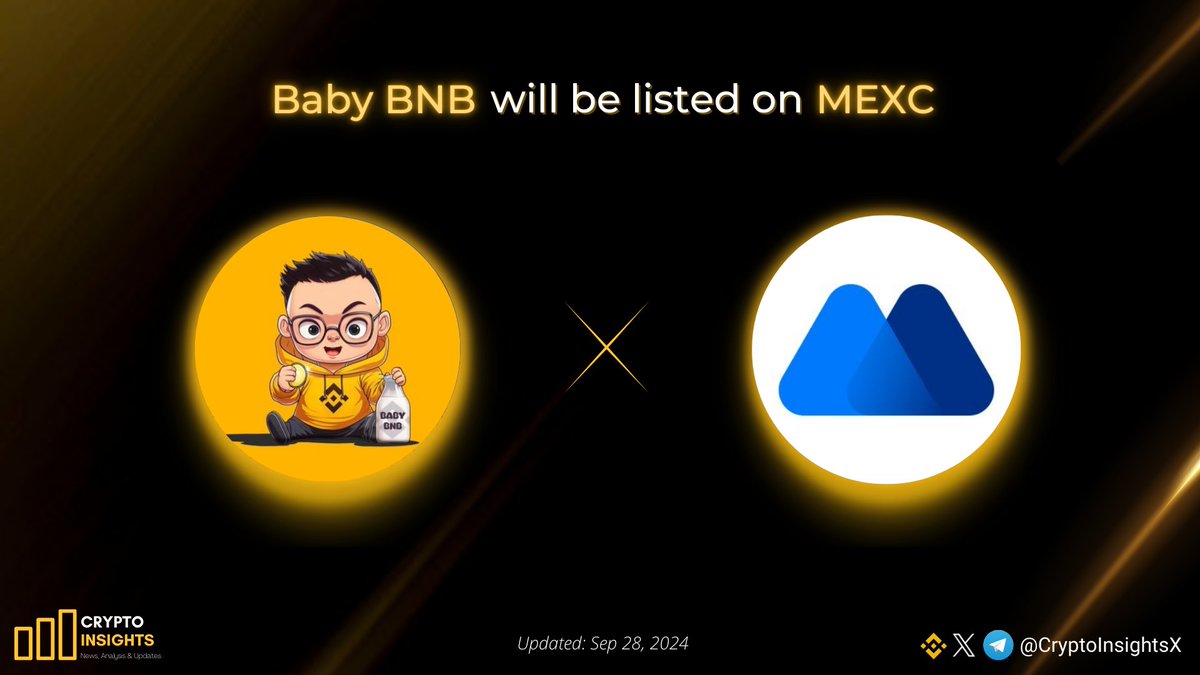 📢 @babyBNB_fun $BABY BNB will be listed on @MEXC_Official TODAY. ⏰Trading  time: 16:40 (UTC) $BABY BNB is the rising-star memecoin on #BNBChain which  was successfully launched on @grafunmeme with ATH $140M MC