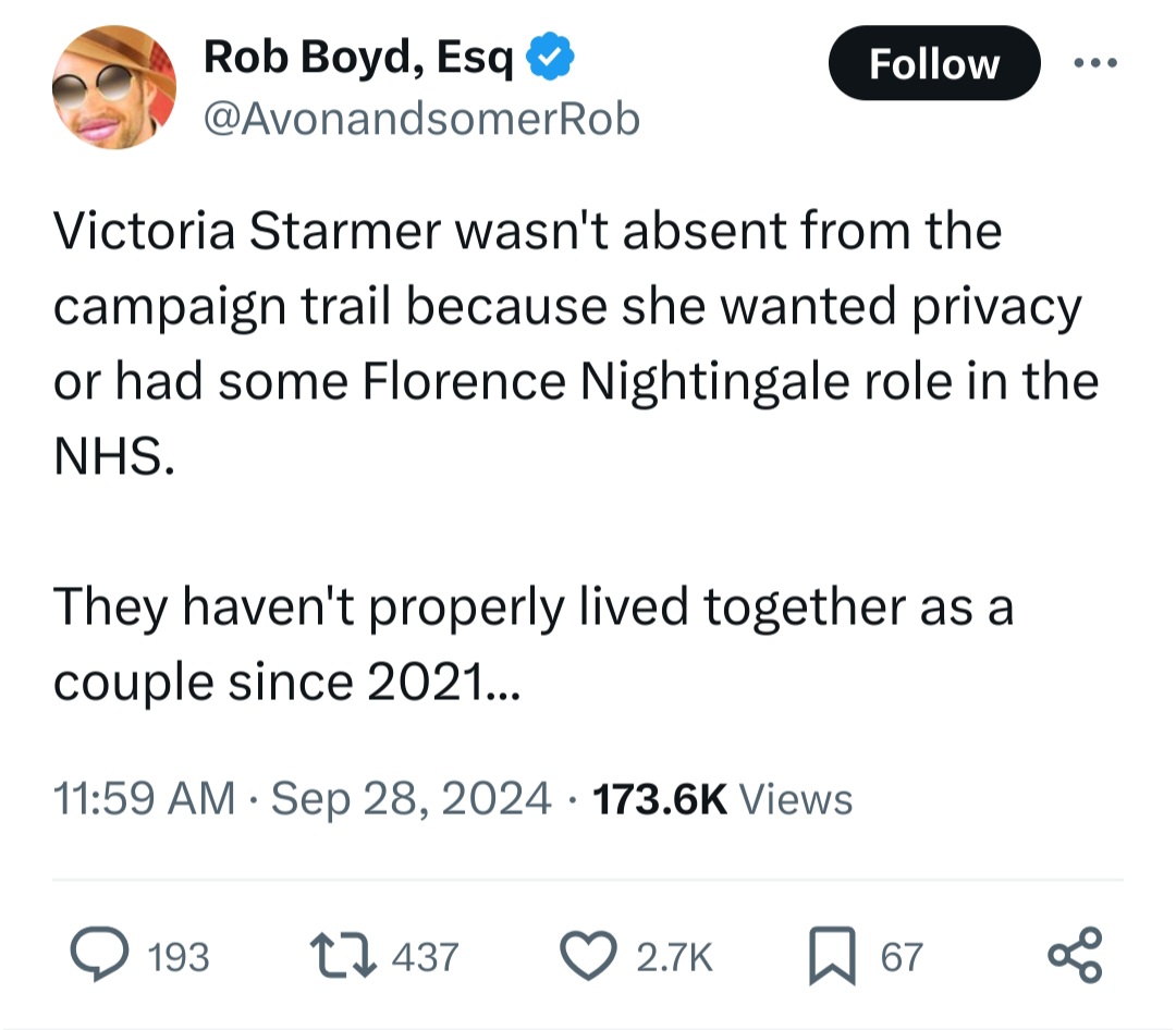 stuckgear's tweet photo. Now let's ask the question, why did Starmer accept accommodation donation from Ali for his son to study (longer than exams), when son could have stayed at mum's?
Or why Ali bought thousand of pounds of women's clothes for Starmer
? https://t.co/LKj7Ar3qv3