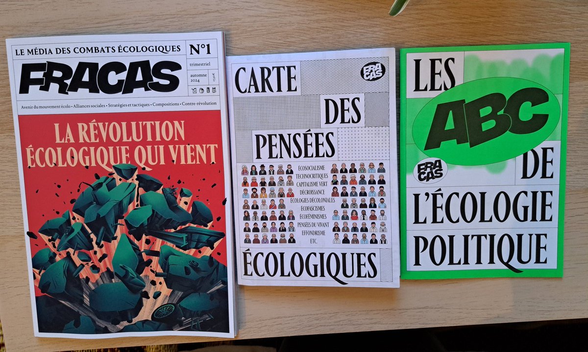 J'ai reçu ce matin le premier numéro de la revue Fracas, consacrée à l'écologie politique. Une publication de grande qualité, avec notamment une ambitieuse carte des pensées écologiques !