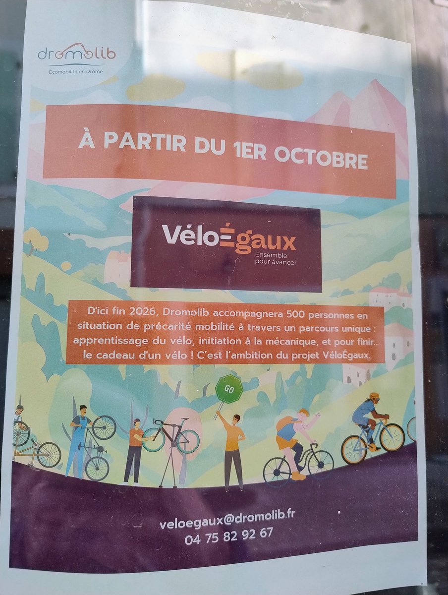 Drome: apprentissage du vélo, de la mécanique, et vélo offert