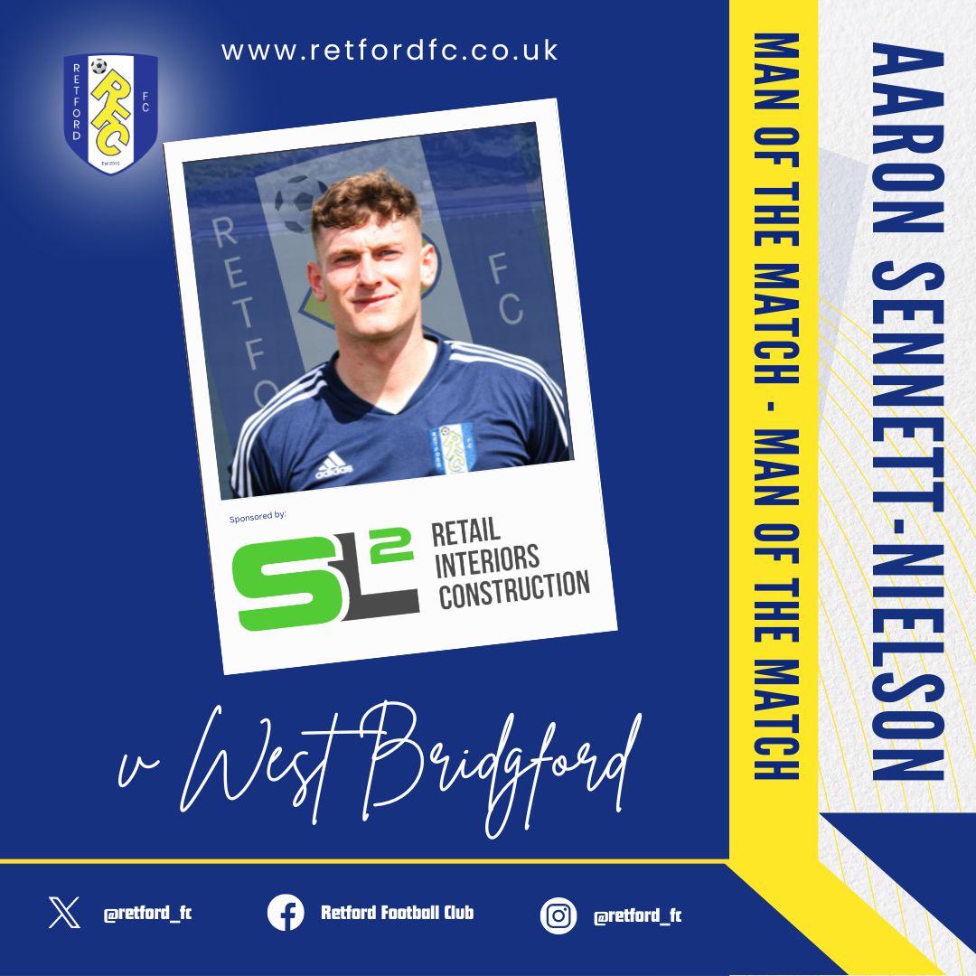 **𝐌𝐀𝐍 𝐎𝐅 𝐓𝐇𝐄 𝐌𝐀𝐓𝐂𝐇**
Today's man of the match against West Bridgford was 𝐀𝐀𝐑𝐎𝐍 𝐒𝐄𝐍𝐍𝐄𝐓𝐓-𝐍𝐈𝐄𝐋𝐒𝐎𝐍