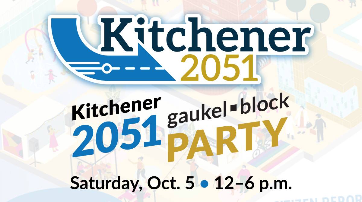 CityKitchener's tweet photo. 🎉 Kitchener 2051 Gaukel Block Party Alert 🎉 

Join us on Oct. 5 from 12 - 6 p.m. at Gaukel Block for free food, fun, and a chance to shape Kitchener’s future! Can’t attend? Our online survey goes live the same day! 🌟📝 

More info: https://t.co/sVFzeAU3Rs #Kitchener2051 https://t.co/hBrTvLKXye