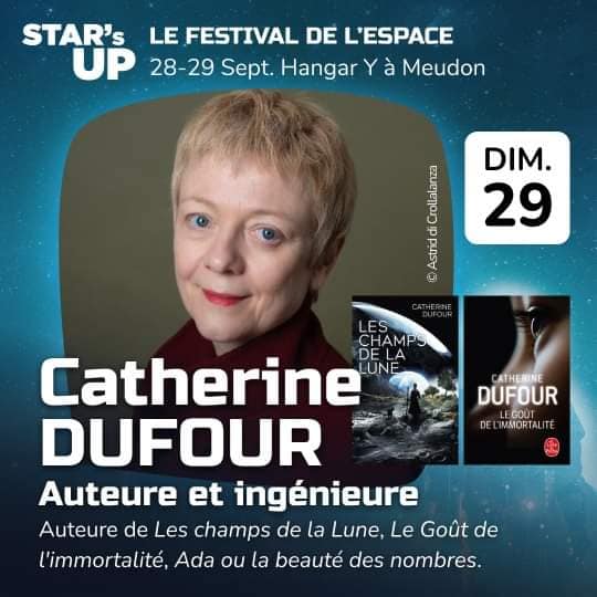 #leschampsdelalune... demain dimanche #gowest ! Ce sera à Meudon, au Festival de l'espace 🚀, Hangar Y, il parait que c'est beau et il est certain que c'est à 16h15 ! Venez, il y aura des chouquettes... et <a href="/ArielKyrou/">Ariel Kyrou</a> , oui ! 🍪 #starsup festival
<a href="/robert_laffont/">Robert Laffont</a>  #sciencefiction