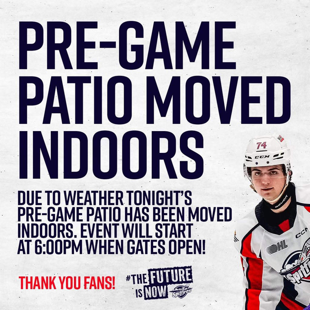 Update regarding the pregame patio:

#WindsorSpitfires