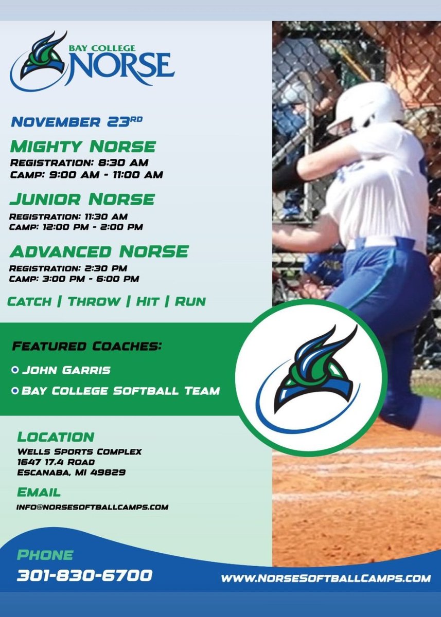 Coach_Kyle_J's tweet photo. 🥎♥️
Great opportunities to learn and get better. Run by a great coach that brings great insight into softball. You will leave a better player. 

@BayCollegeNorse 
@CoachJohnGarris https://t.co/V7uC4jZpDS