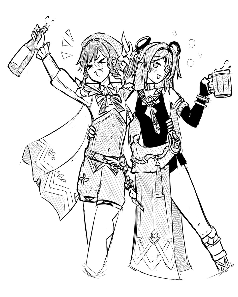#GenshinImpact #Citlali 
Drinking buddies~
"Eh-hic~"