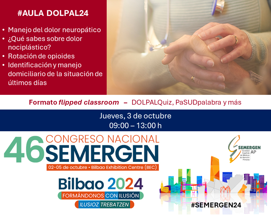 DOLPALSemergen's tweet photo. A lo largo de la evolución final de la enfermedad avanzada pueden observarse ciertos signos que, especialmente cuando aparecen asociados, permiten cierta precisión en el diagnóstico de la situación de agonía.

Más allá de los criterios de Menten, con @fjresal en #SEMERGEN24 https://t.co/9sSPW7UPAT