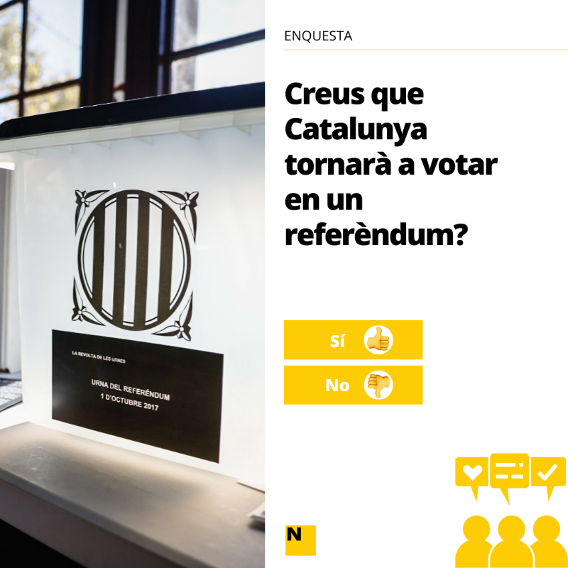elnacionalcat's tweet photo. 🔴 ENQUESTA | Creus que Catalunya tornarà a votar en un referèndum?

Vota aquí ⬇️
