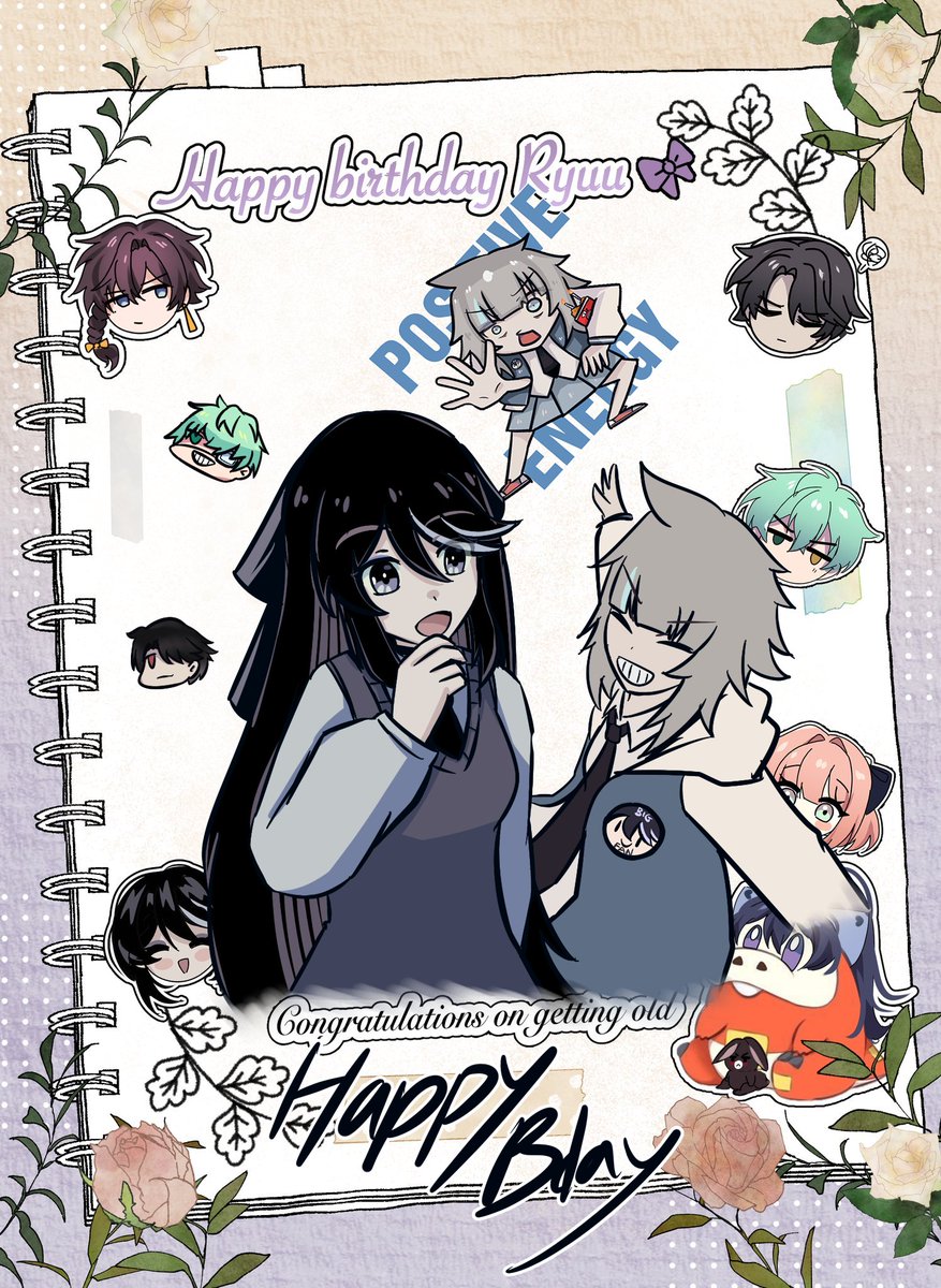 (( I totally didn't oversleep and just wake up wym 🤓
BUT HAPPIEST OF BIRTHS RYUUUU 🥳🥳 
me no word good so I just ended up vandalizing the card but just know that ur the goat 🐐🤙 <a href="/RyuuXin/">Ryuu ✨</a> 
#HappyBirthdayRyuu