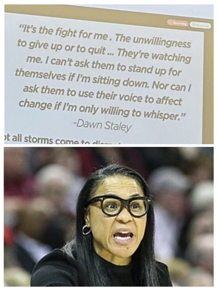 pnabbie's tweet photo. Seeing @dawnstaley ‘s quote during #ColorOfEducation Summit made my day.
Thanks for the quote @NyahHamlett @chccs
@GamecockWBB @DudleyFloodCtr https://t.co/Px0kXySH6b